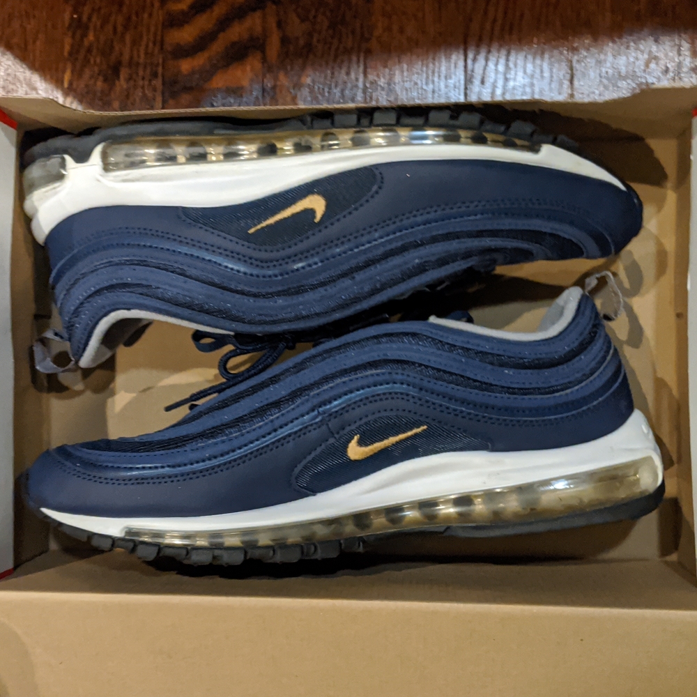 Nike Air Max 97 - SIZE 12 - Midnight Blue/Metallic Gold